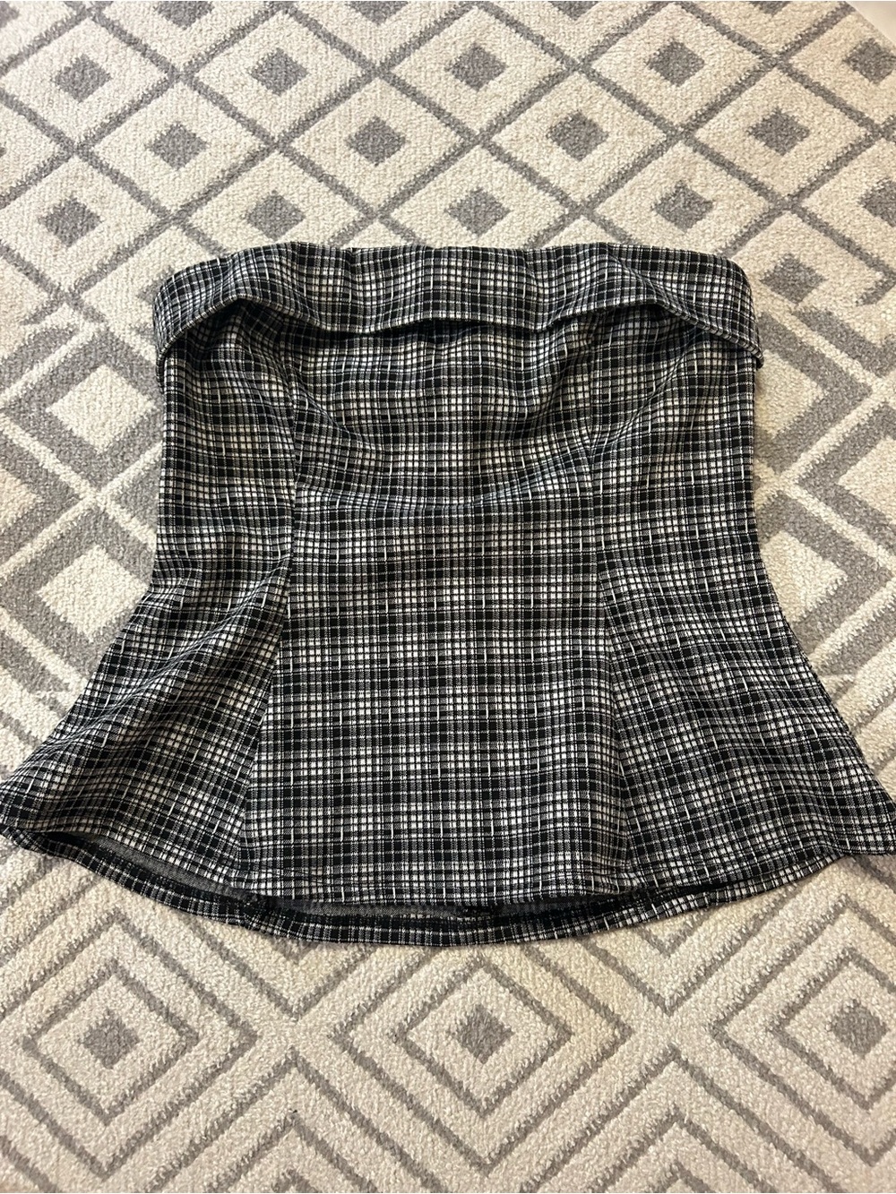 Altar'd State Black & White Plaid A-Line Shirt